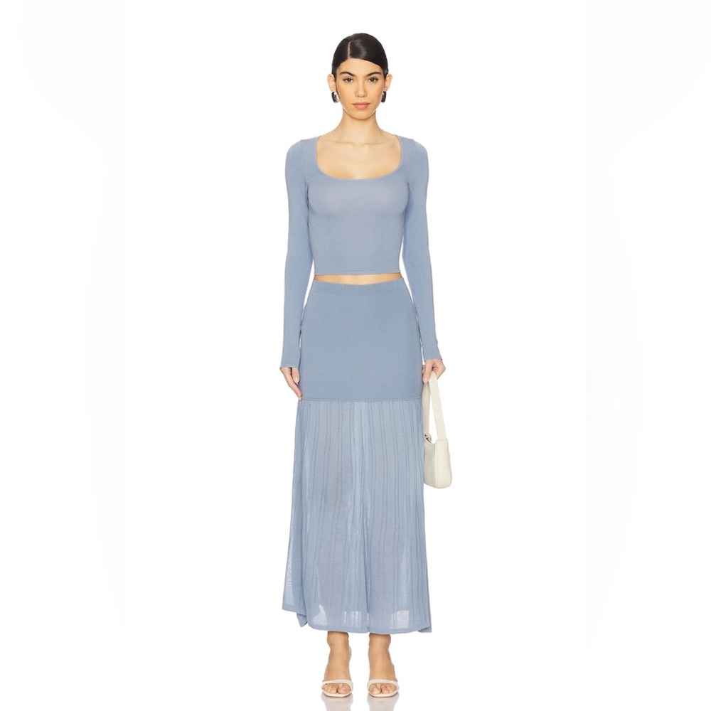 NEW 4TH & RECKLESS Nancy Maxi Skirt in Blue XS NWT knit